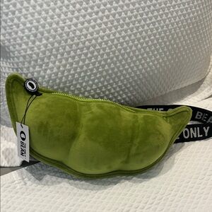 Green Plush Peapod Crossbody Bag